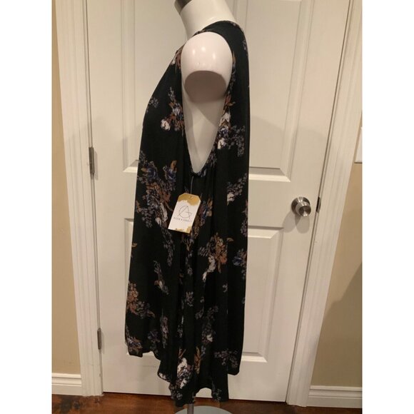 Free People Black Floral Snap Out Of It Tree Swing Dress Size Small - Picture 4 of 7